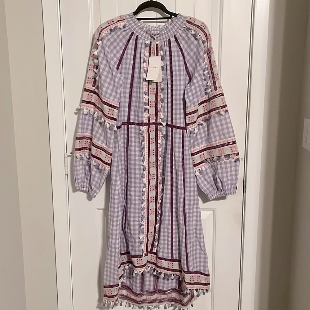 NWT Dodobar Or cotton tassel summer dress with embroidery